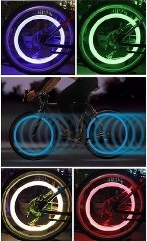 Fietswielverlichting firefly ventiel LED lampjes groen 2 stuks — afbeelding 2