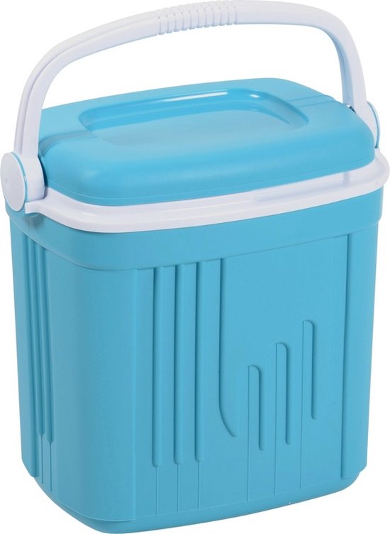 Voordelige normale blauwe koelbox 20 liter - 39 x 28 x 38 cm - met 6x normale koelelementen van 15 x 8 x 2 cm van Moby-Bass — afbeelding 3