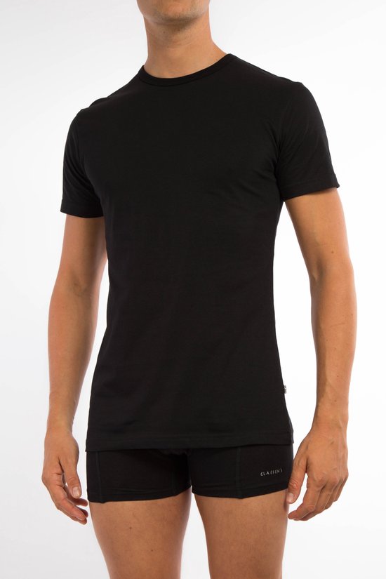 Claesen's® - Heren T Shirt 2 pack Zwart Cotton/Lycra - Zwart - 95% Katoen - 5% Lycra