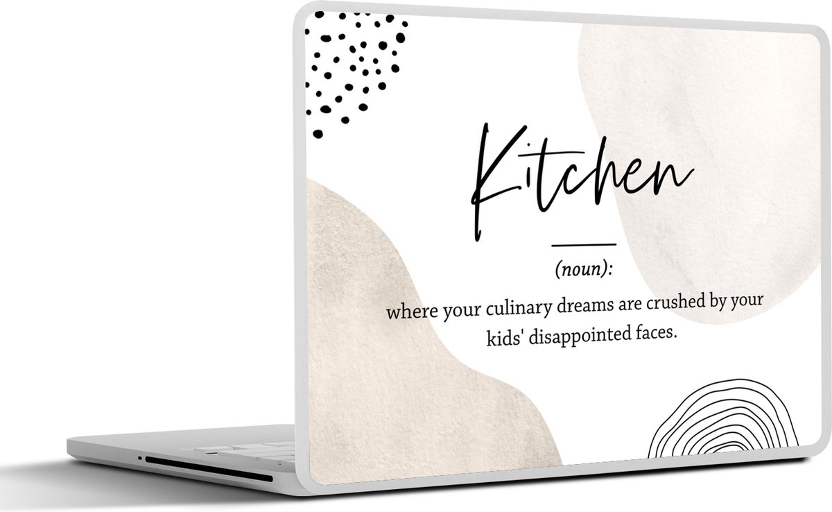 Laptop sticker - 15.6 inch - Spreuken - Keuken definitie - Quotes - Kitchen - Woordenboek - 36x27,5cm - Laptopstickers - Laptop skin - Cover