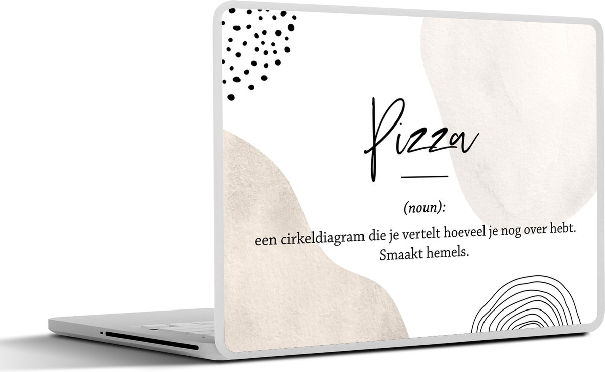 Laptop sticker - 15.6 inch - Pizza - Woordenboek - Spreuken - Quotes - Pizza definitie - 36x27,5cm - Laptopstickers - Laptop skin - Cover