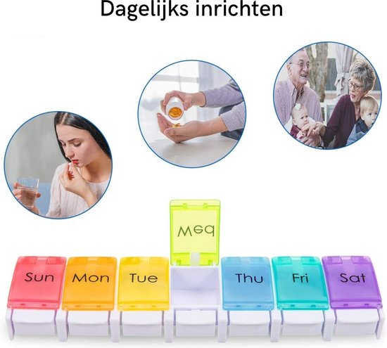 Pilulier - Pilulier 7 Jours - 1 Compartiment - Organisateur - Boîte à Médicaments - Serrure Forte