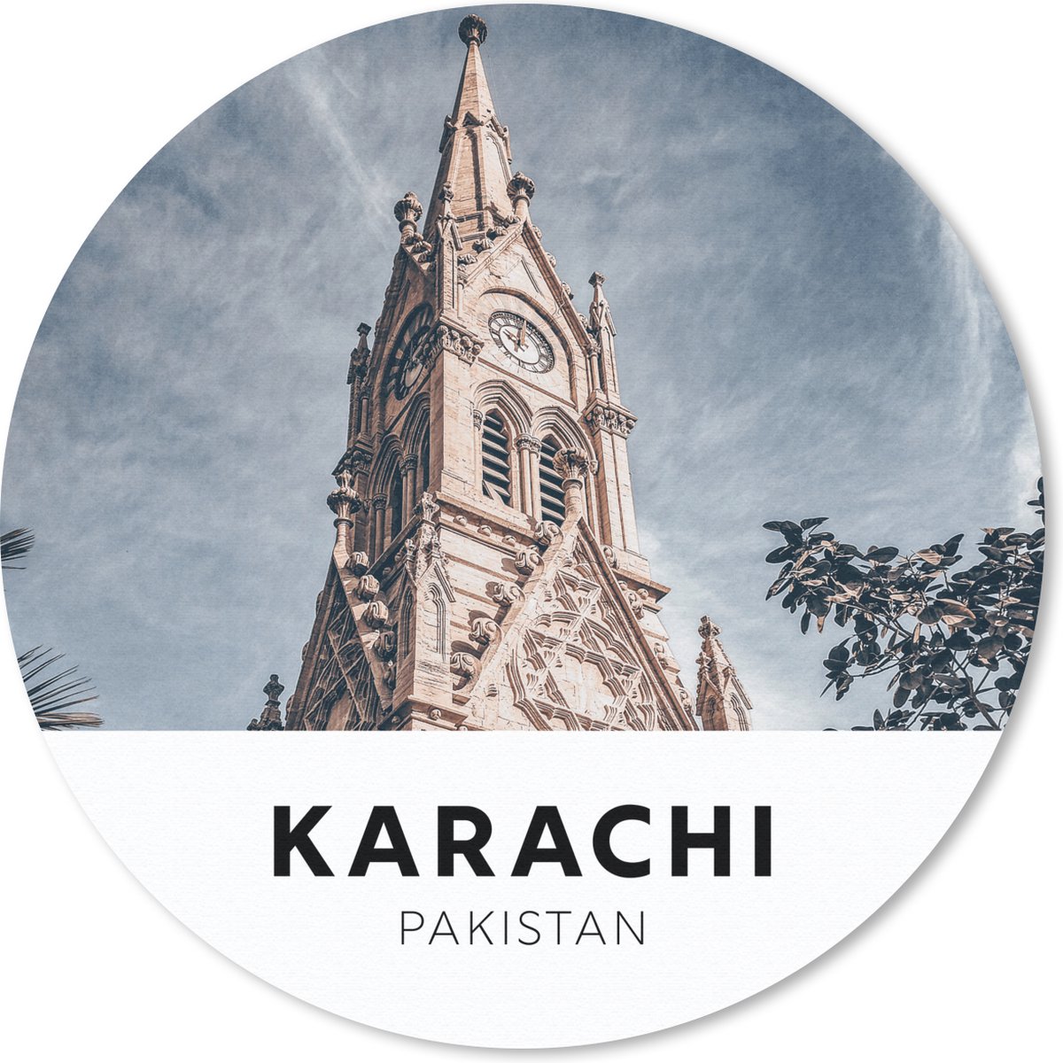 Muismat rond 50x50 cm - Mousepad Pakistan - Toren - Architectuur - Ronde muismatten