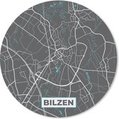 Muismat - Mousepad - Rond - Kaart – Plattegrond – Stadskaart – Bilzen – België - Grijs - 30x30 cm - Ronde muismat