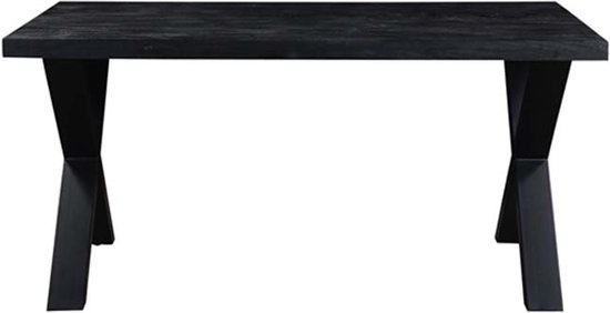 Zwarte Eettafel met x-poot - 240 cm – Dock collectie