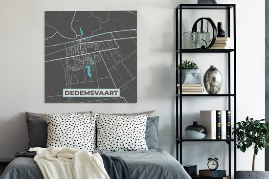 Peinture sur toile Carte de la ville - Dedemsvaart - Plan d'étage - Carte - 90x90 cm - Décoration murale
