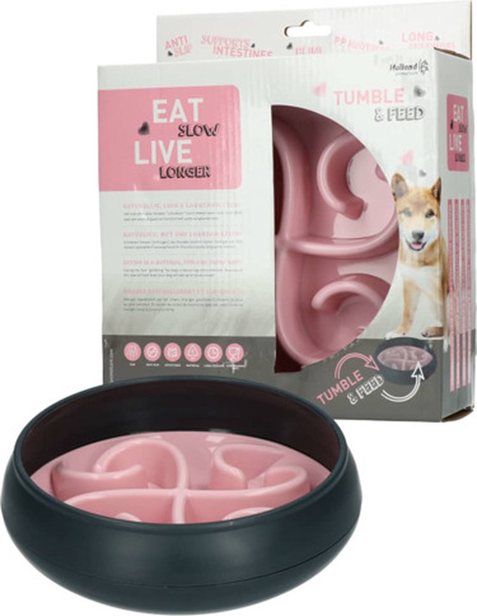 Eat Slow Live Longer Tumble Feeder Voerbak Antischrok bak voor