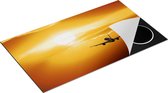 Chefcare Inductie Beschermer Vliegtuig bij Zonsondergang - 90x52 cm - Afdekplaat Inductie - Kookplaat Beschermer - Inductie Mat