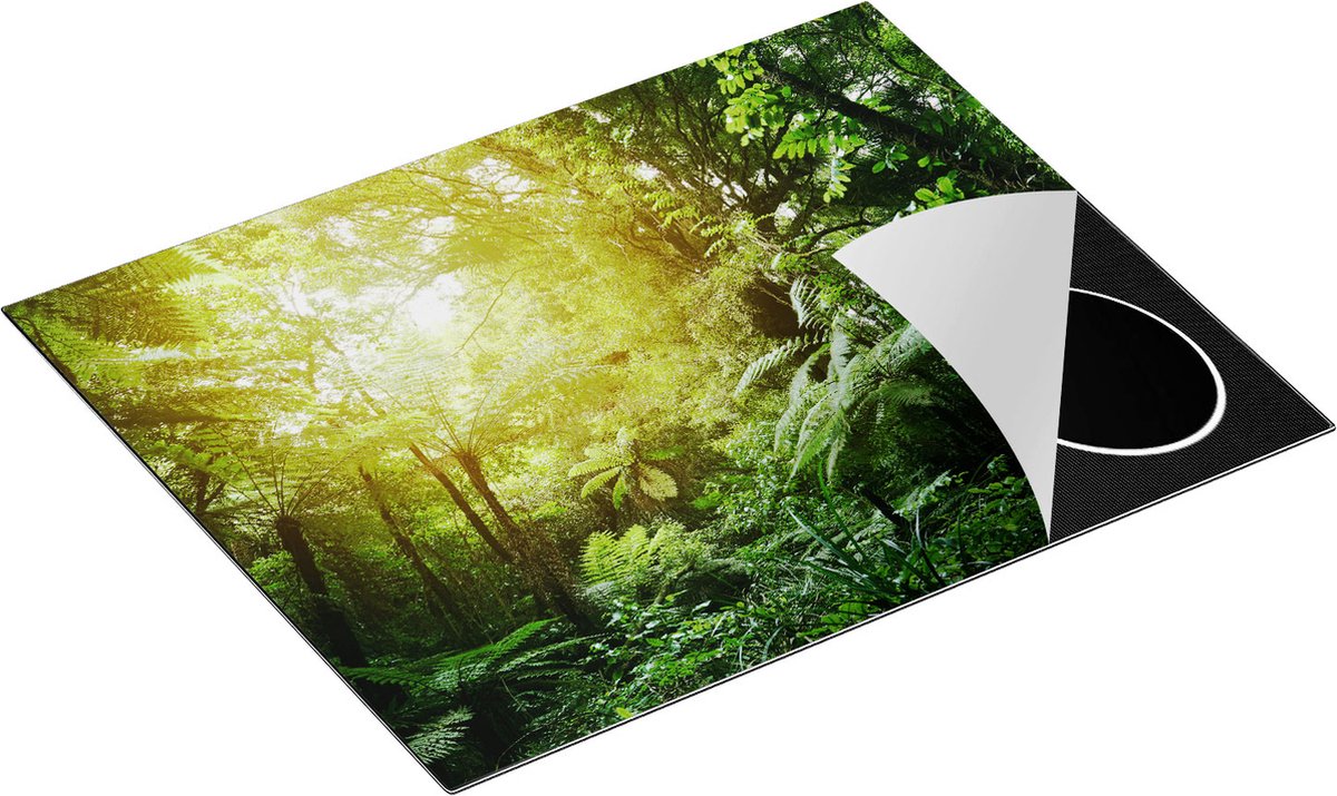 Chefcare Inductie Beschermer Tropische Jungle met Zonneschijn - 65x50 cm - Afdekplaat Inductie - Kookplaat Beschermer - Inductie Mat