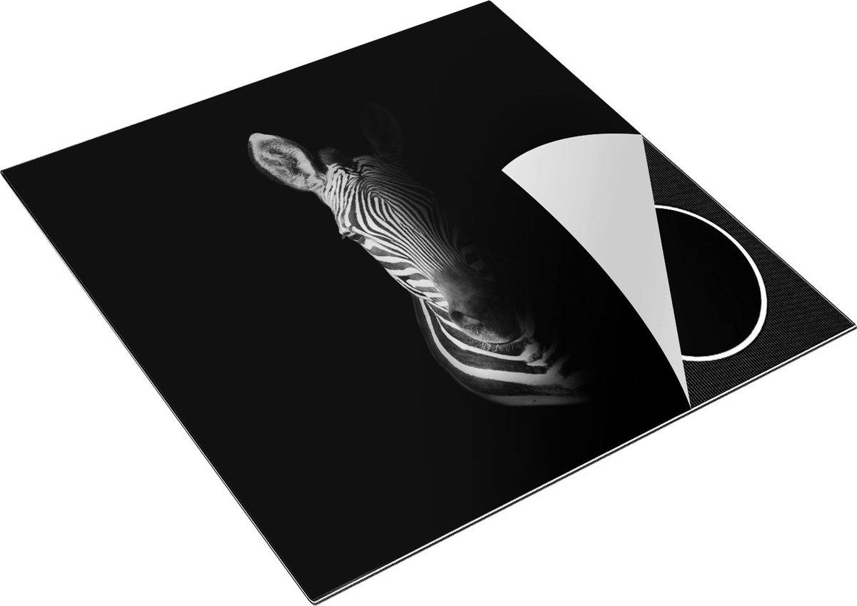 Chefcare Inductie Beschermer Halve Zebra - Zwart Wit - 78x78 cm - Afdekplaat Inductie - Kookplaat Beschermer - Inductie Mat