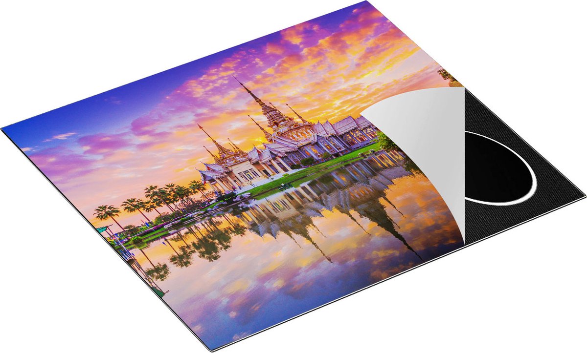 Chefcare Inductie Beschermer Wat Non Kum Tempel in Thailand - 59x51 cm - Afdekplaat Inductie - Kookplaat Beschermer - Inductie Mat
