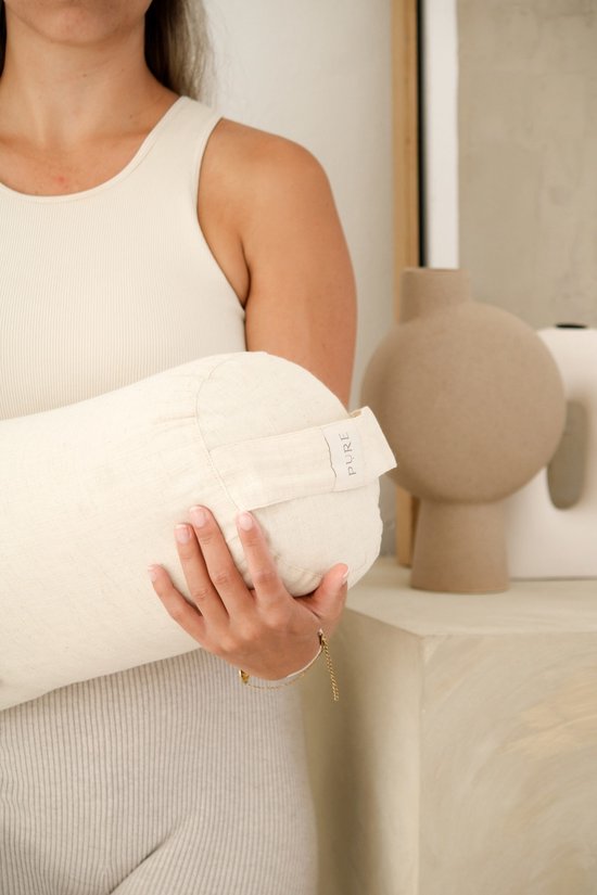 Yoga bolster eco linnen naturel rond - Pure van Pure — afbeelding 2