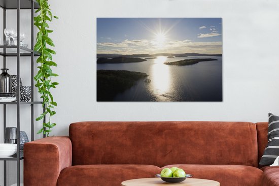Le soleil brille sur le Loch Lomond en Ecosse Toile 120x80 cm - Tirage photo sur toile (Décoration murale salon / chambre)