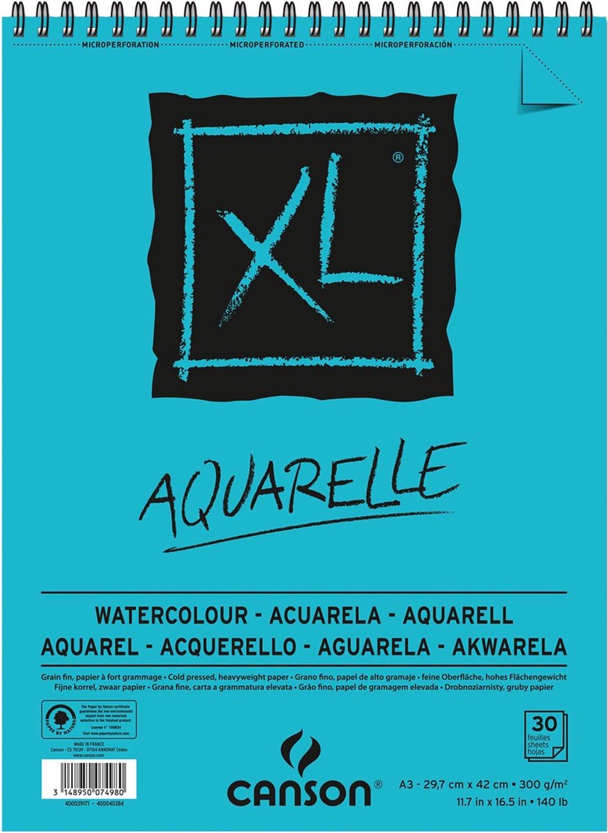 Aquarelblok Canson Aquarelle XL 300 g 30 Lakens 5 Stuks (29,7 x 42 cm)