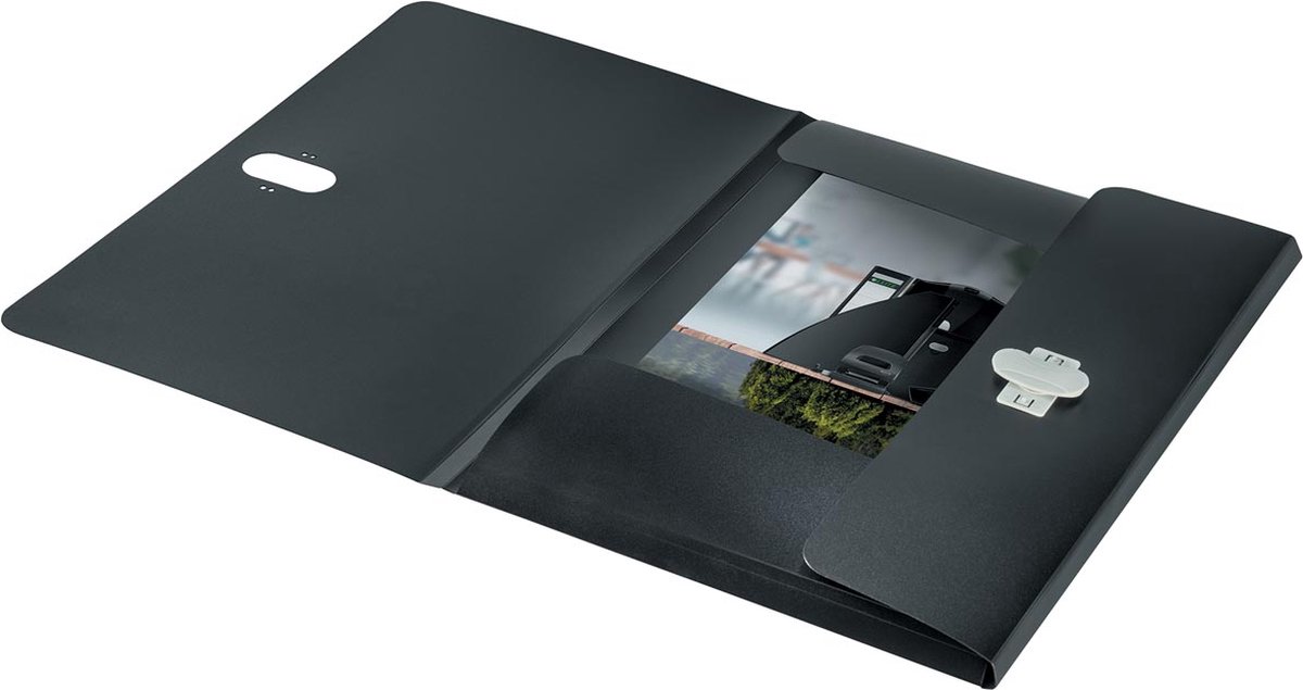 Dossiermap Leitz Recycle A4 3-kleps PP zwart - 10 stuks
