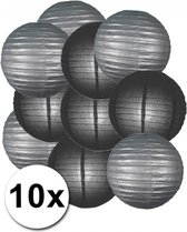 Lampionnen pakket zilver en zwart 10x