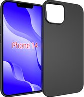 iPhone 14 Hoesje - MobyDefend TPU Gelcase - Mat Zwart - GSM Hoesje - Telefoonhoesje Geschikt Voor iPhone 14
