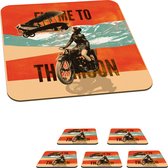 Sous-verres pour lunettes - Mancave - Moto - Avion - Vintage - 10x10 cm - 6 pièces