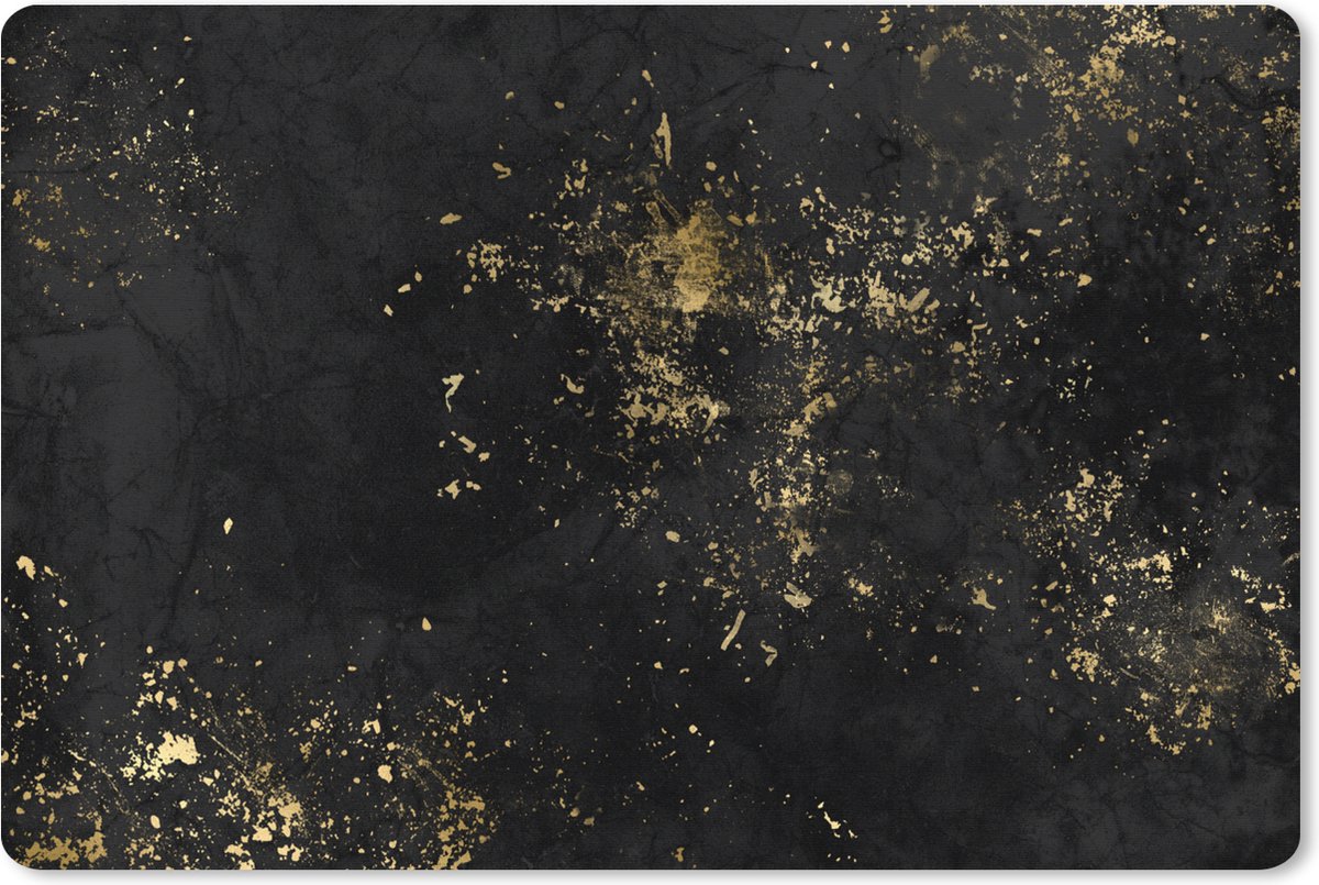 Muismat XXL 90x60 cm - Bureau onderlegger - Bureau mat Luxe - Goud - Zwart - Bureaumat - Gaming mousepad xl - Bureaulegger groot - Computer deskmat
