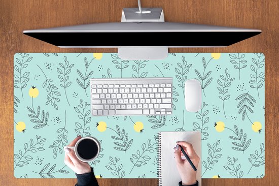 Muismat XXL 120x60 cm - Bureau onderlegger - Bureau mat Patronen - Zaad - Planten - Bureaumat - Gaming mousepad xl - Bureaulegger groot - Computer deskmat