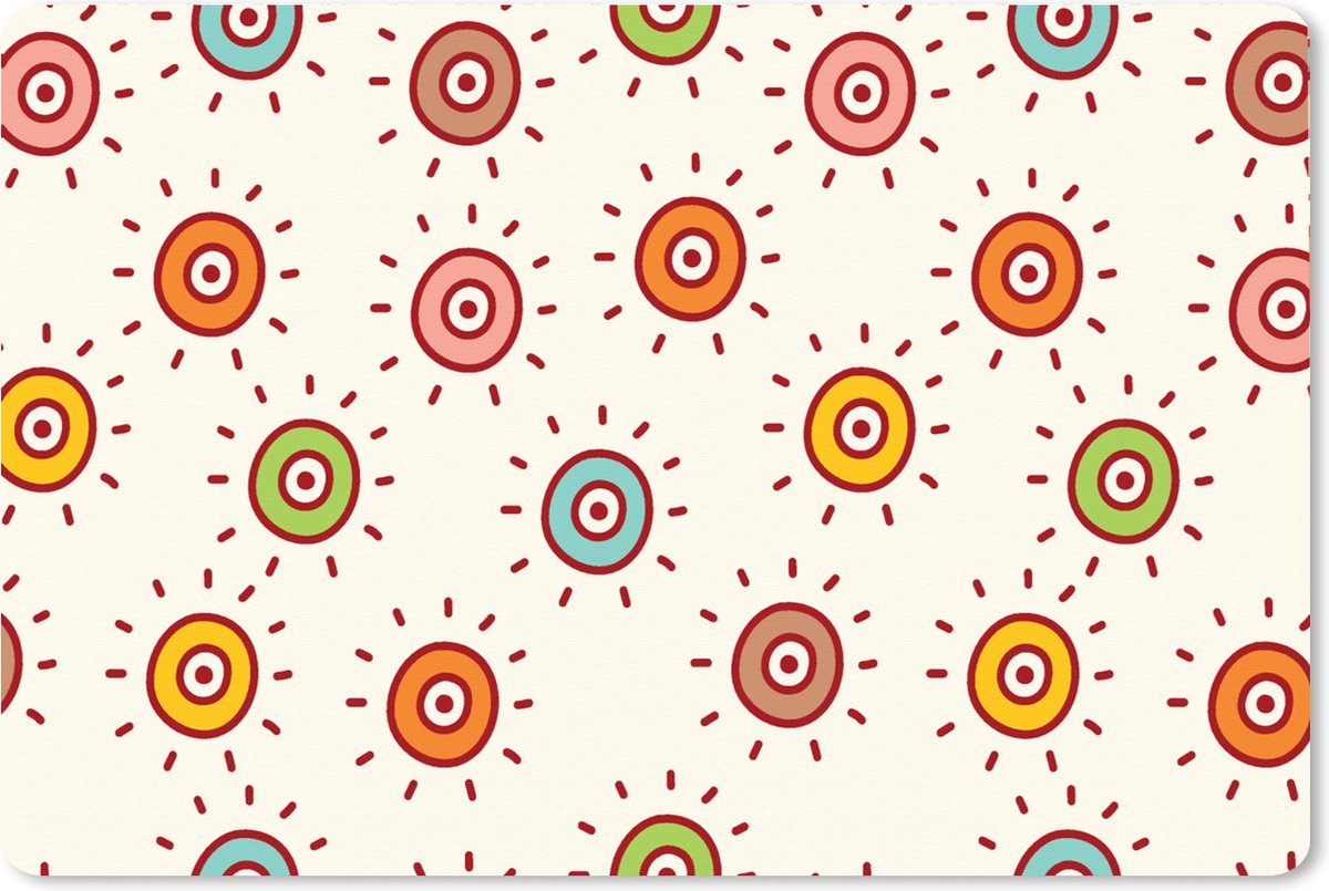 Muismat XXL 120x80 cm - Bureau onderlegger - Bureau mat Patronen - Zon - Stippen - Girl - Kids - Kinderen - Bureaumat - Gaming mousepad xl - Bureaulegger groot - Computer deskmat