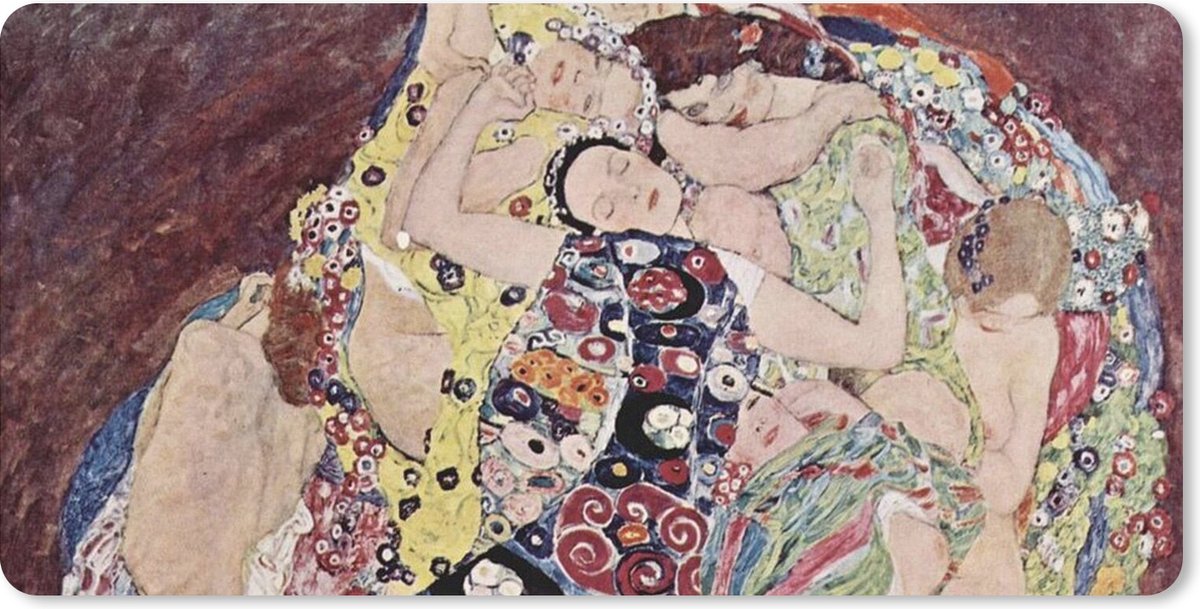 Muismat XXL 90x45 cm - Bureau onderlegger - Bureau mat De maagd - Gustav Klimt - Bureaumat - Gaming mousepad xl - Bureaulegger groot - Computer deskmat