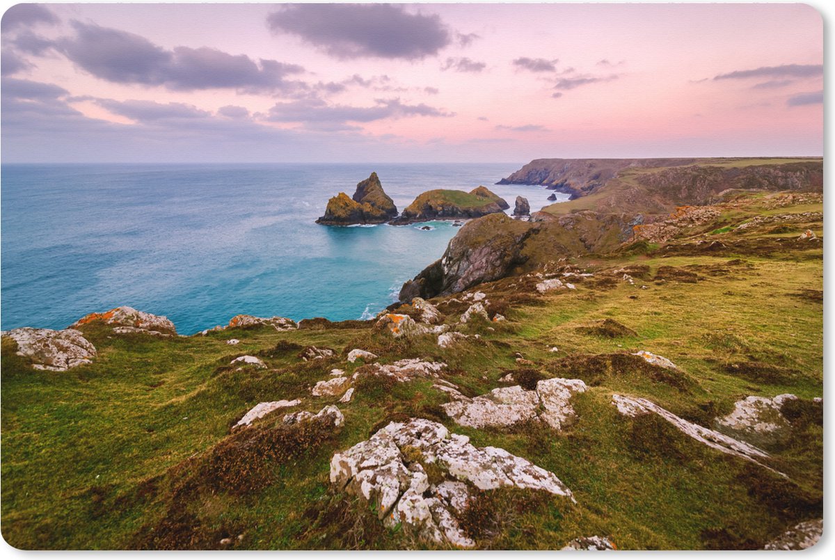Muismat XXL 120x80 cm - Bureau onderlegger - Bureau mat De Kynance Kove tijdens een zonsondergang in Cornwall - Bureaumat - Gaming mousepad xl - Bureaulegger groot - Computer deskmat