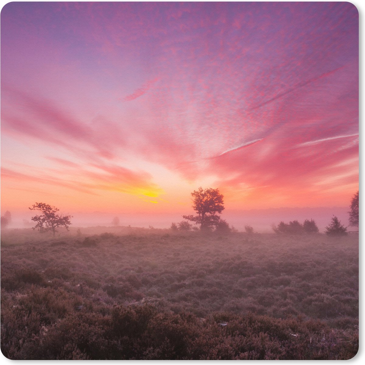 Muismat XXL 40x40 cm - Bureau onderlegger - Bureau mat Nederland - Veluwe - Lucht - Bureaumat - Gaming mousepad xl - Bureaulegger groot - Computer deskmat
