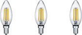 LED Lamp - Filament - Torna Kamino - Set 3 Stuks - E14 Fitting - 2W - Warm Wit-2700K - Transparant Helder -  Glas