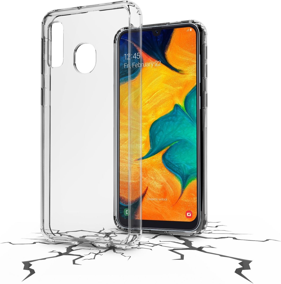 Cellularline Clear Duo Backcover Galaxy A40 Transparant