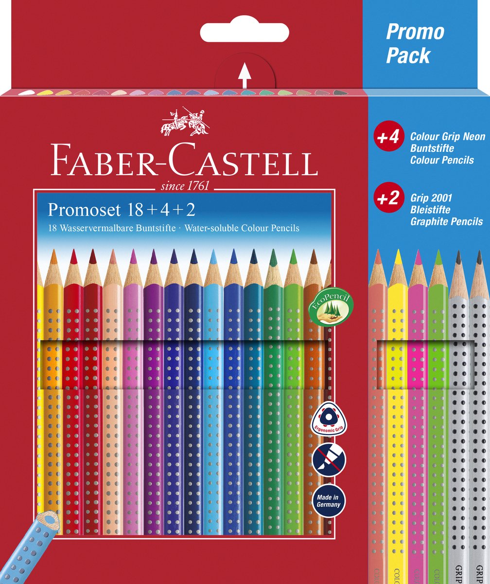 Faber-Castell kleurpotloden - Color Grip - promotieset 18 + 4 + 2 - FC-201540 — cadeau in Hobby - foto 3