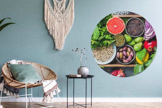 WallCircle - Wall Circle - Wall Circle Inside - Boîte - Fruit - Healthy - 140x140 cm - Décoration murale - Peintures Ronds