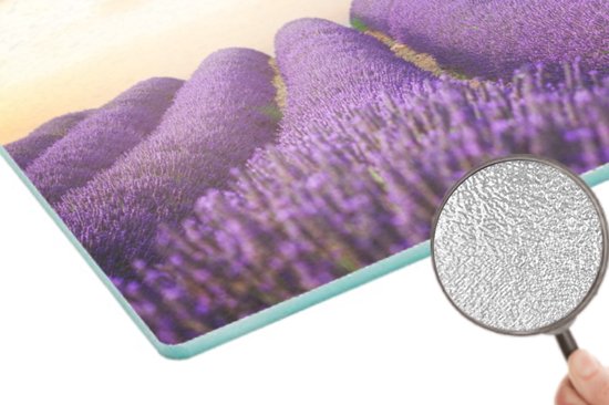 Planche à découper en Verres - 39x28 - Lavande - Ciel - Nuages ​​- Fleurs - Planches à découper en Glas