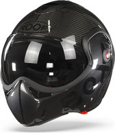 ROOF - RO9 BOXXER CARBON MONO GRAPHITE - ECE goedkeuring - Maat SM - Systeemhelmen - Scooter helm - Motorhelm - Zwart - ECE 22.05 goedgekeurd