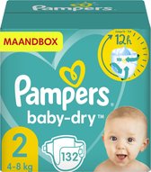 Pampers - Baby Dry - Maat 2 - Maandbox - 132 luiers