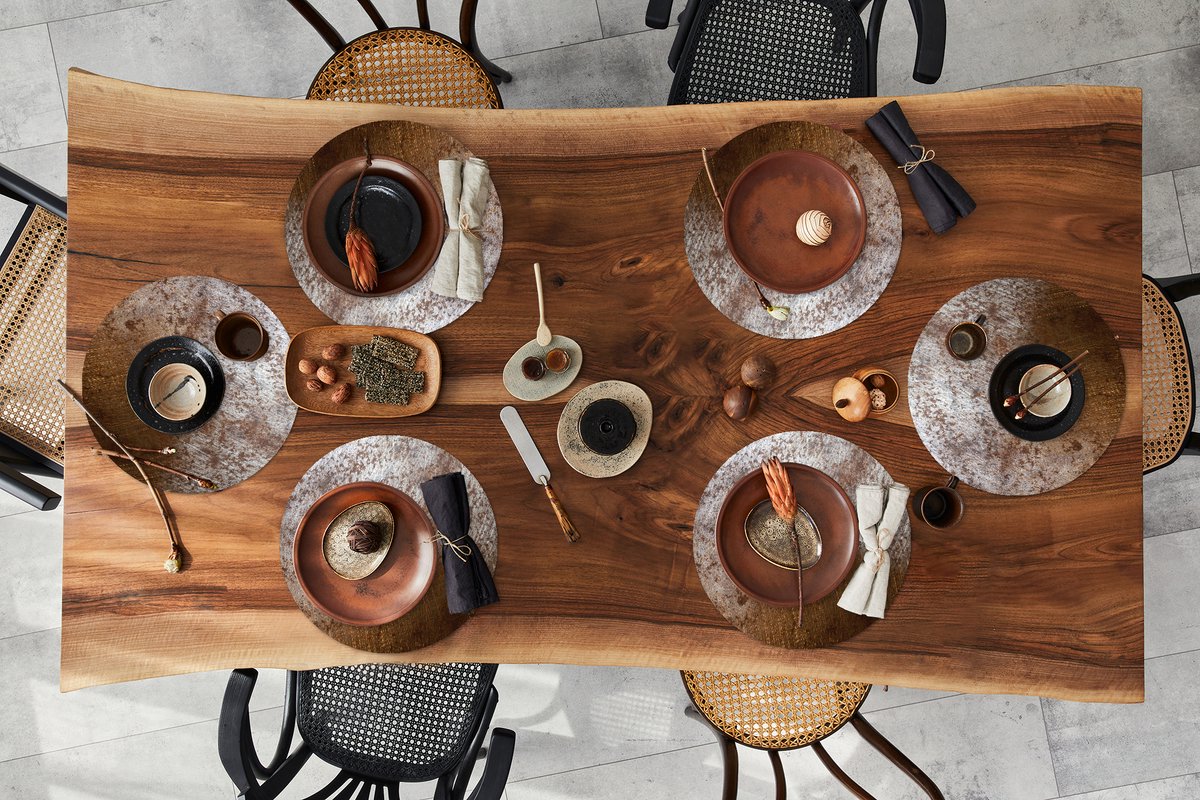 Ronde placemats - Onderlegger - Placemats rond - IJzer - Roest print - Verweerd - 6 stuks