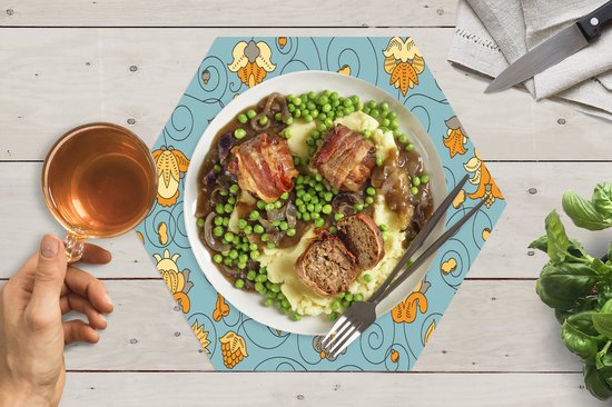 Napperons de table hexagon - Sets de table sets de table - Set de table hexagone - Motifs - Vintage - Fleurs - 10 pièces