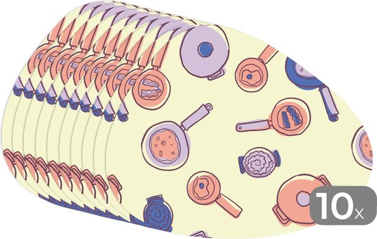 Set de table bio - Napperons de table bio - Sets de table - Pan - Fifties - Motif - 10 pièces