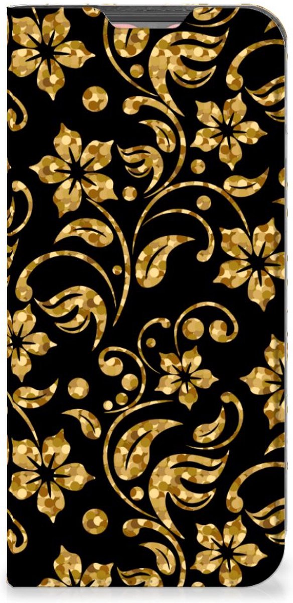 Samsung Galaxy A13 (4G) Smart Cover Gouden Bloemen
