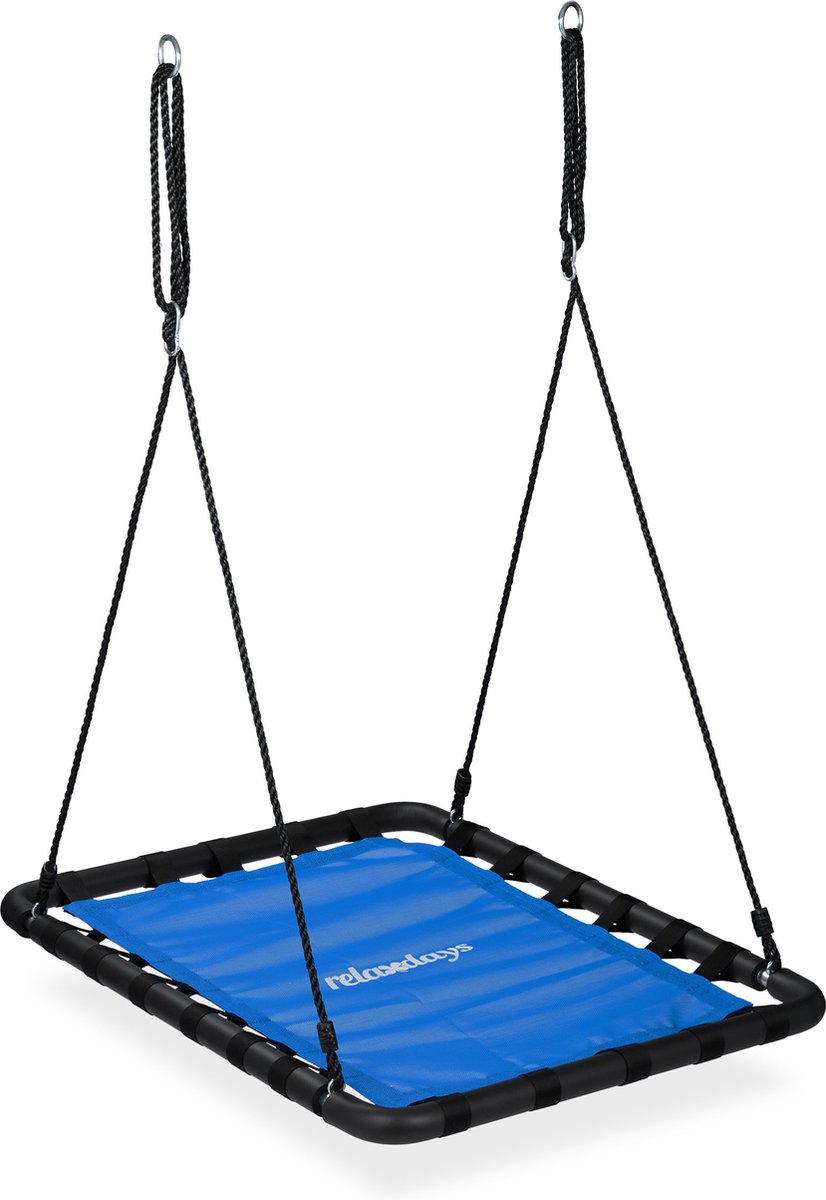Relaxdays nestschommel outdoor - kinderschommel met frame - tuinschommel - schotelschommel