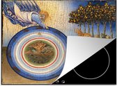 KitchenYeah® Inductie beschermer 59x52 cm - Schepping van de wereld en verdrijving uit het paradijs - Schilderij van Giovanni di Paolo Di Grazia - Kookplaataccessoires - Afdekplaat voor kookplaat - Inductiebeschermer - Inductiemat - Inductieplaat mat