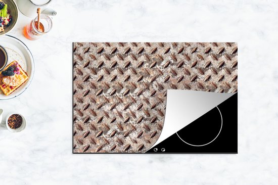 KitchenYeah® Inductie beschermer 76x51.5 cm - Metaal - Platen - Roest print - Patronen - Kookplaataccessoires - Afdekplaat voor kookplaat - Inductiebeschermer - Inductiemat - Inductieplaat mat