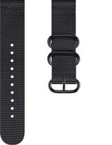 Nylon bandje - geschikt voor Huawei Watch GT 2 42 mm / GT 3 42 mm / GT 3 Active 42 mm / GT 3 Pro 43 mm / GT 3 Elegant - zwart
