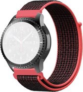 Nylon bandje - geschikt voor Huawei Watch GT / GT Runner / GT2 46 mm / GT 2E / GT 3 46 mm / GT 3 Pro 46 mm / GT 4 46 mm / Watch 3 / Watch 3 Pro / Watch 4 / Watch 4 Pro - zwart / rood