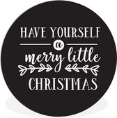 Citation de Noël Passez un joyeux petit Noël avec un fond noir Assiette en plastique cercle mural - ⌀ 30 cm - peinture ronde - impression photo sur cercle mural en plastique (forex) / cercle vivant / (décoration murale)