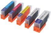 PrintAbout huismerk Inktcartridge PGI-570PGBK XL (CLI-571) 5-kleuren Multipack Hoge capaciteit geschikt voor Canon