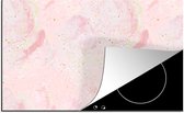 KitchenYeah® Inductie beschermer 91.6x52.7 cm - Marmer print - Roze - Glitter - Goud - Patronen - Kookplaataccessoires - Afdekplaat voor kookplaat - Inductiebeschermer - Inductiemat - Inductieplaat mat