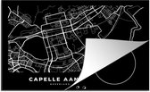 KitchenYeah® Inductie beschermer 80.2x52.2 cm - Kaart - Capelle aan den IJssel - Zwart - Kookplaataccessoires - Afdekplaat voor kookplaat - Inductiebeschermer - Inductiemat - Inductieplaat mat