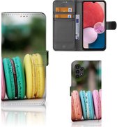 Coque Téléphone Samsung Galaxy A13 (4G) PU Premium Housse pour Macarons