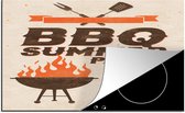 KitchenYeah® Inductie beschermer 80.2x52.2 cm - Quotes - BBQ summer party - Flyer - Barbecue - Kookplaataccessoires - Afdekplaat voor kookplaat - Inductiebeschermer - Inductiemat - Inductieplaat mat